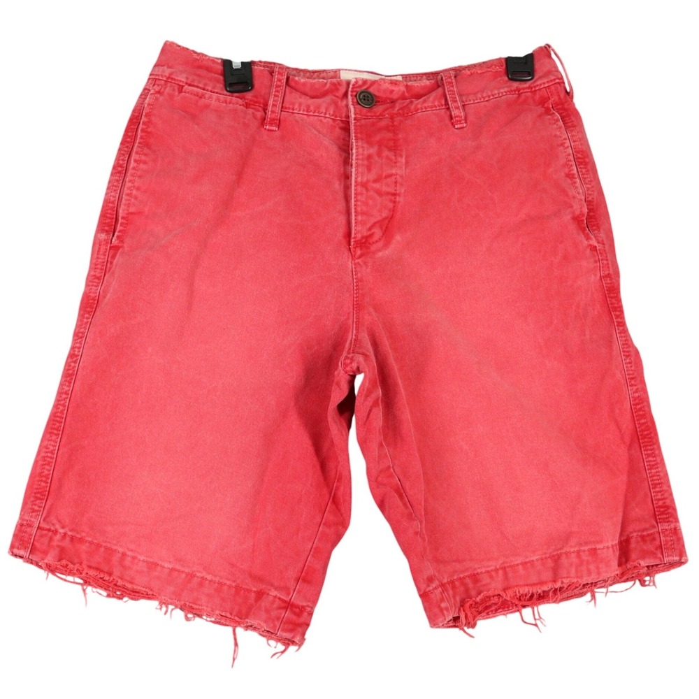 Abercrombie & Fitch Chino Shorts Mens 31 Raw Hem Button Fly Casual Summer Wear